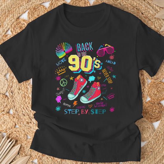 T-shirt Vintage Femme Années 90 - Motif Musical, Manches Courtes, Coupe Ample, Cadeau Cool