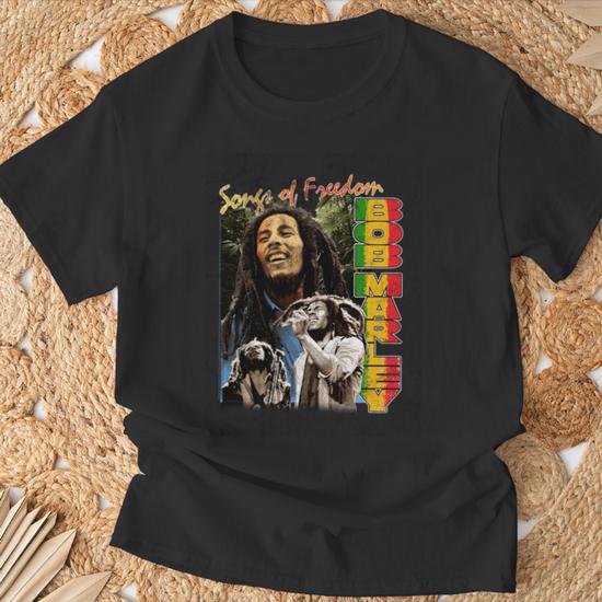 Rare!!!00’s Bob Marley Freedom Fighter Rasta Shirt/Raggae Band Shirt/Jamaica Strong Man/Size 2024 L