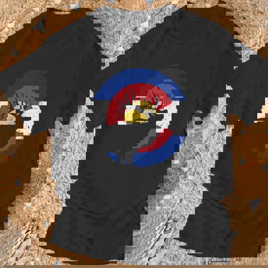 Colorado Flag Logo Elk Hunting Shirt Men Colorado Flag Logo Elk Hunting Shirt Men