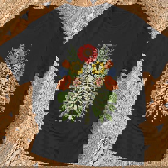 Tシャツ・カットソー Undermycar ANTIQUE FLORAL PINNED BUILT TO RETURN VT TF5D0081 Grow Through It Flower Spine Skeleton Vintage Floral Women T