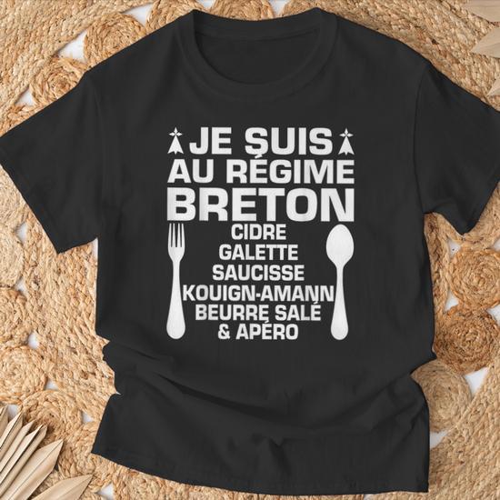 T-Shirt Humour Breton – « Ce Corps De Rêve, C’est Grâce Au Régime Breton » – Pour Fans De Crêpes Et Beurre Salé