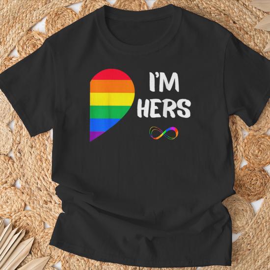 I m Hers Shes Mine Lesbian Couples Matching Lgbt Pride Flag T Shirt Seseable UK