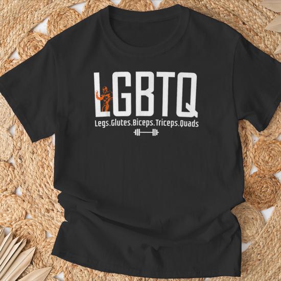 CreativeBrand Lats Glutes Biceps Triceps Quads LGBTQ Gift T-Shirt Black