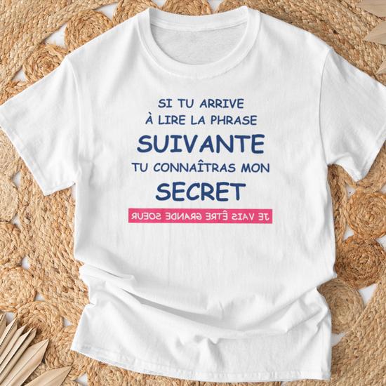 T-shirt 'Grande Sœur 2026 J'ai Un Secret' – Annonce Future Grande Sœur, Coupe Classique Légère