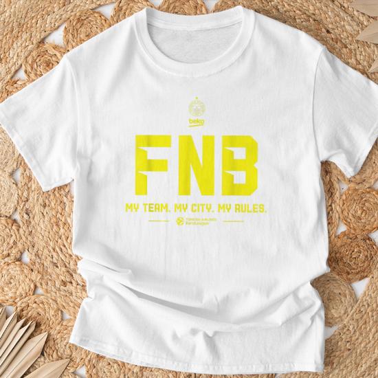 T-shirt Fenerbahce Beko Istanbul - Bleu, Coupe Classique Légère, Manches Doubles Coutures