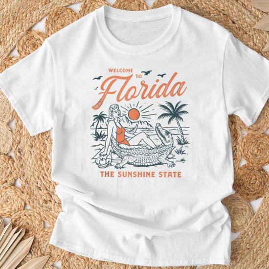 Florida The Sunshine State Badge Vintage Vector Print Pour Tshirt Graphiques Imprime Affiches Autres 49476404