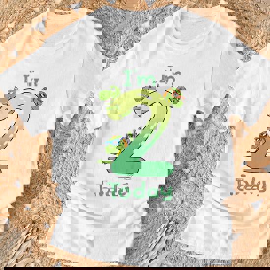 Youth I'm 2 Today Second Bday Dinosaur 2 Year Old Boy 2Nd Birthday T-Shirt  - Thegiftio UK