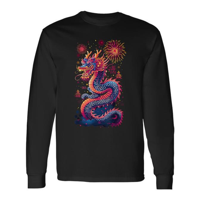 Born In The Lunar Year Of Dragon Wood Dragon 2024 Chinese Long Sleeve T ...