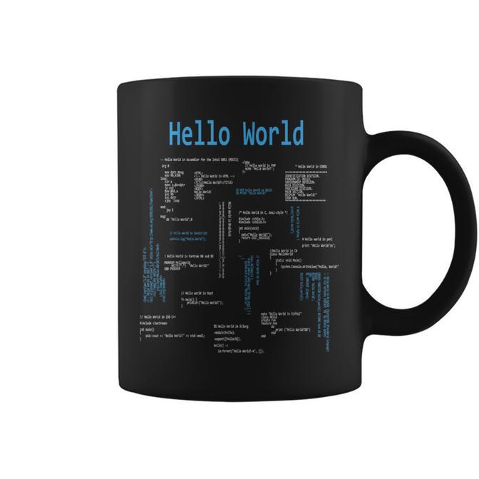 Hola Mundo Programadores Lenguajes De Programacion Codigo Taza de café ...