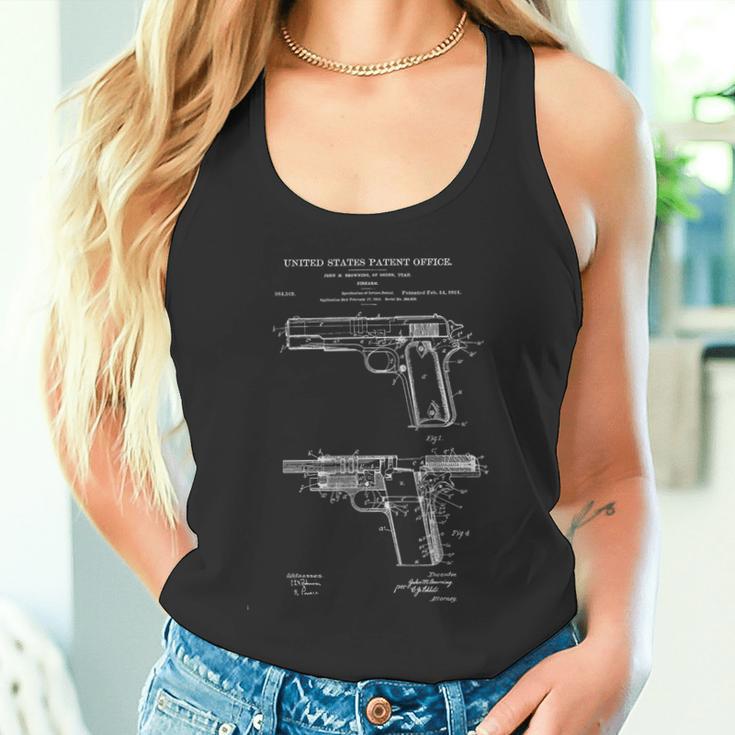 1911 Retrointage Handgun Chart Blue Break Pistol 45Acp Tank Top