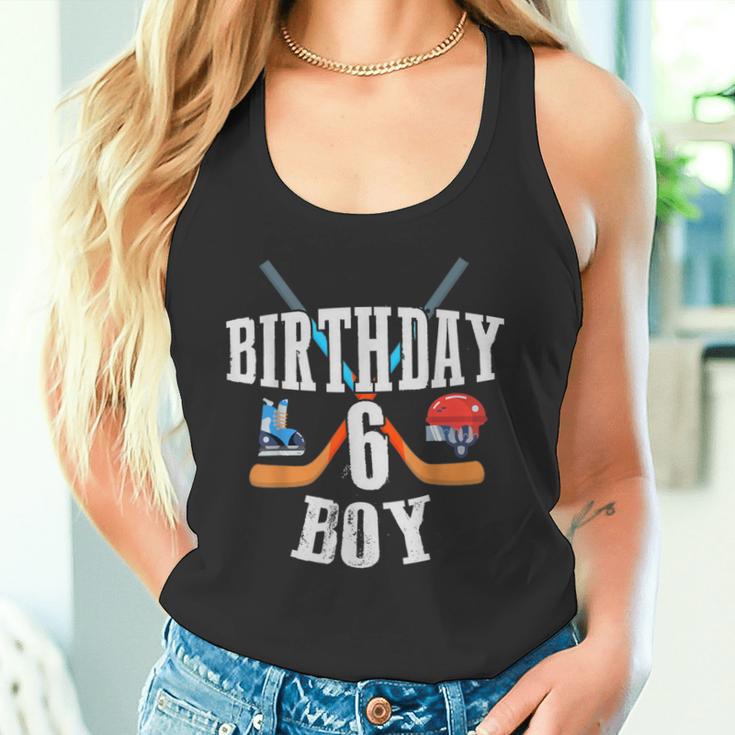 6 Geburtstag Junge Eishockey 6 Jahre Alt Geburtstag Squad Party Tank Top