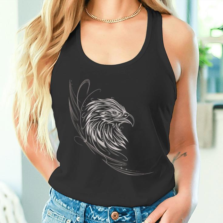 Adler Mit Fineline Tribal Adlerkopf Tattoo Für Animal Lover Tank Top