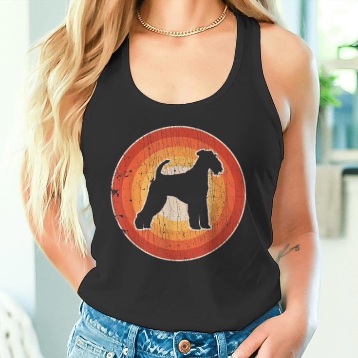 Airedale Terrier Retrointage 60S 70S Sunset Dog Lovers Tank Top