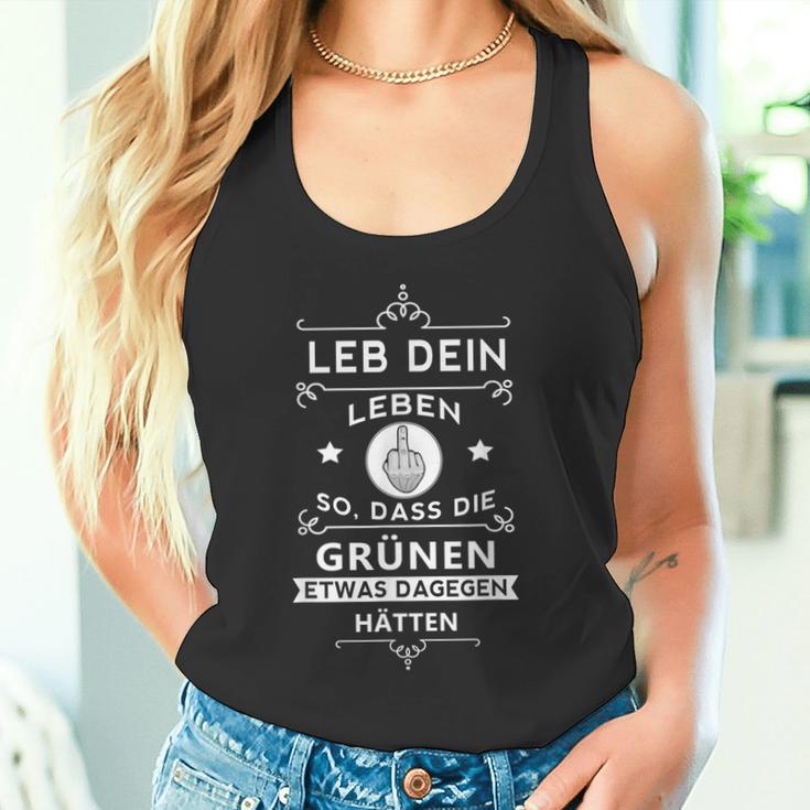 Anti-Grünen Leb Dein Leben So Party Co2 Middle Finger Tank Top