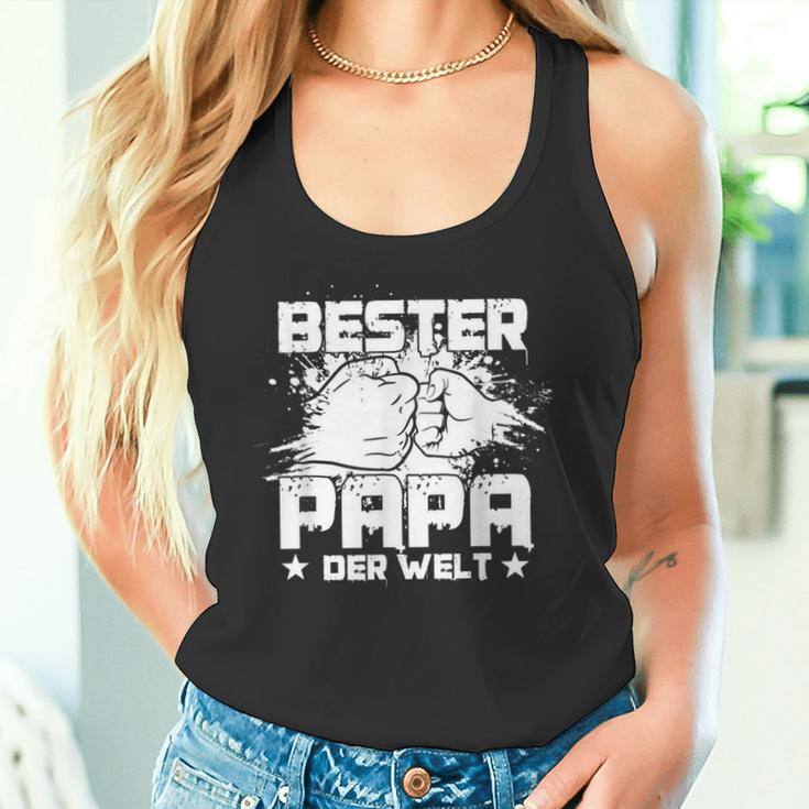 Bester Papa Der Welt Fist Greeting Tank Top