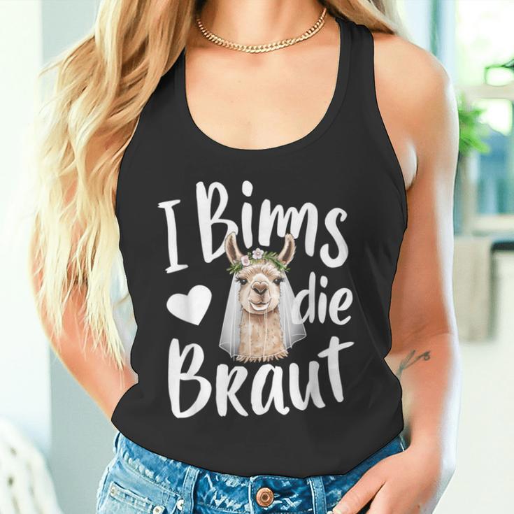 I Bims Die Die Braut Hochzeit Motiv Lama Alpaka Jga Party Tank Top