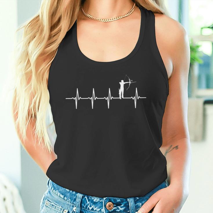 Bogenschießen Herzschlag Heartbeat Bogenschützen Geschenk Tank Top