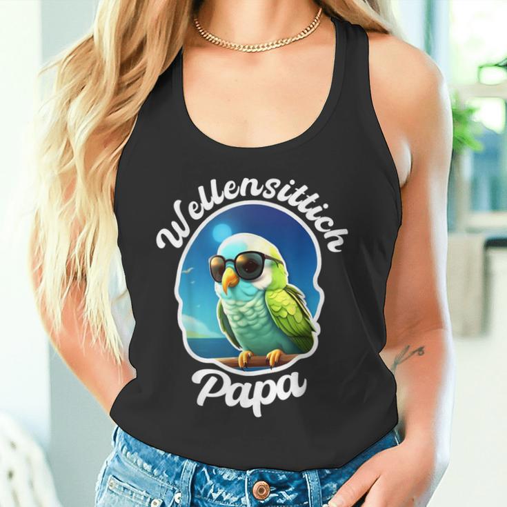 Budgie Papa Parakeet Bird Owner Welli Tank Top