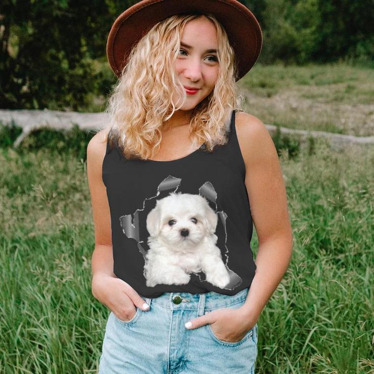 Cute Maltese Torn Cloth Maltese Lover Dog Owner Puppy Tank Top