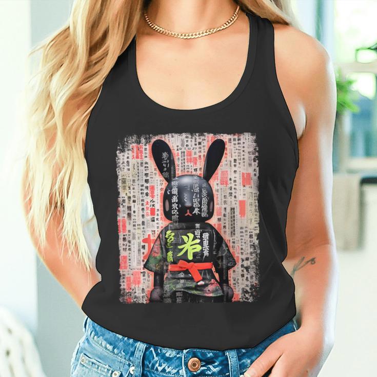 Cyberpunk Rabbit Japanese Futuristic Rabbit Samurei Tank Top