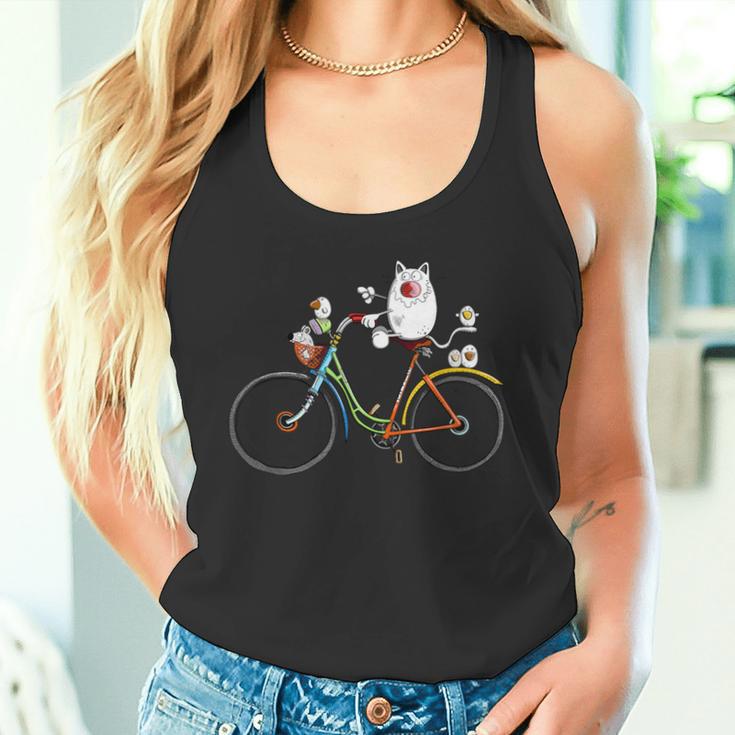 Cycling Cat I Cat Print Cat Fun Tank Top