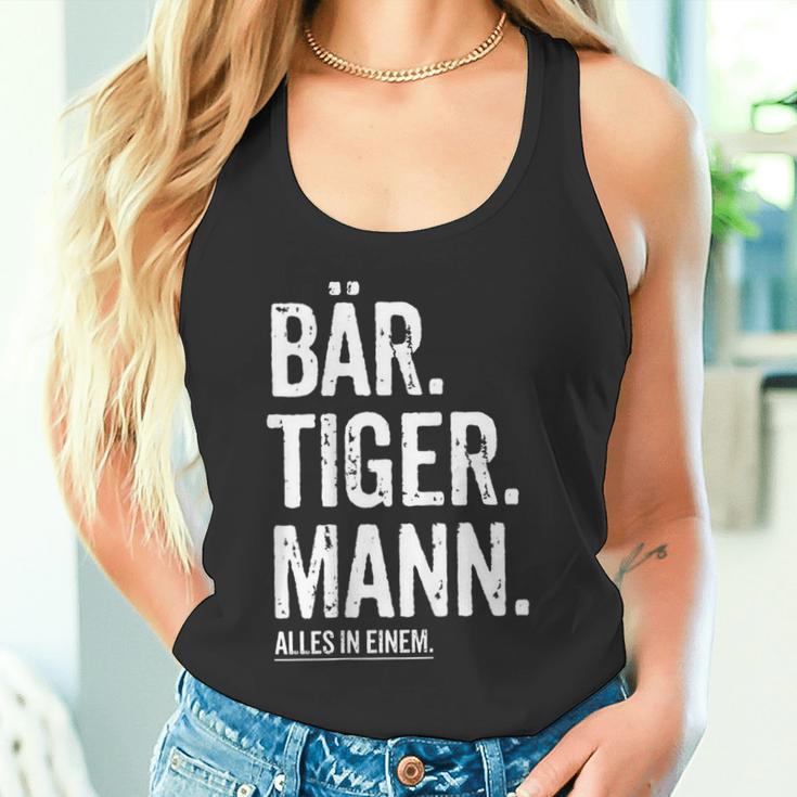 Dad Bear Tiger Man Beard Hipster Dad Beard Tank Top