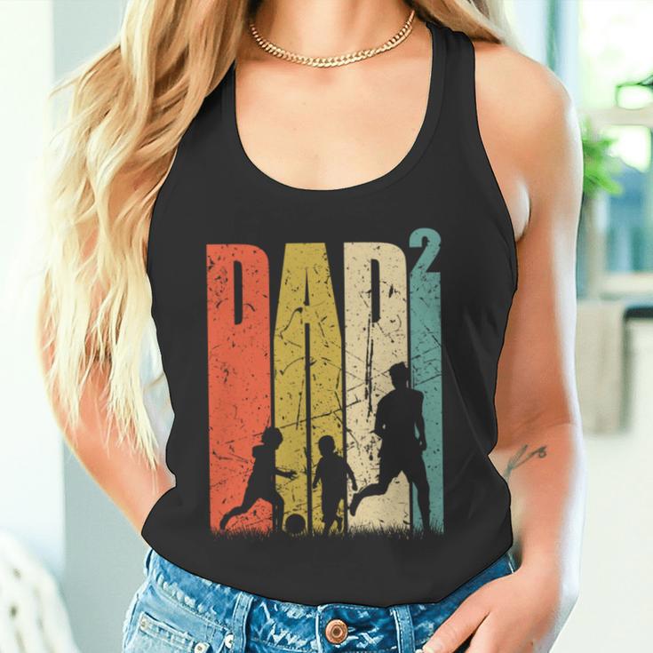 Dad Hoch 2Ater Zwei Papa Mit Son Football Tank Top