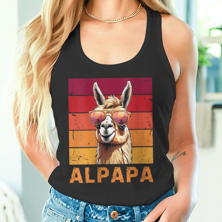 Damen Alpapa Alpaka Fan Lama Fan Liebhaberatertag Tiere Papa Mit-Ausschnitt Tank Top