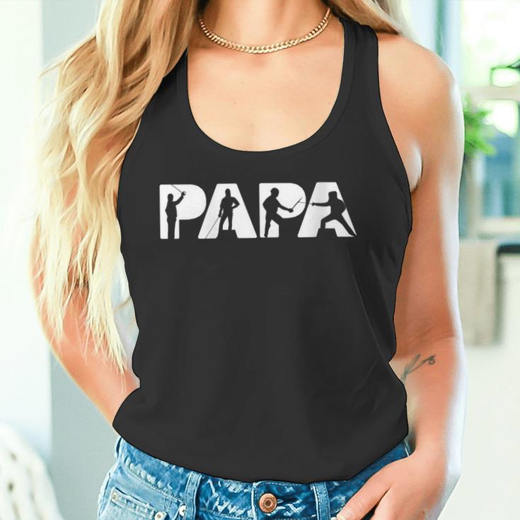 Damen Fechtendes Papa-Hemd Fechtendes Ehemann-Geschenk Mit-Ausschnitt Tank Top