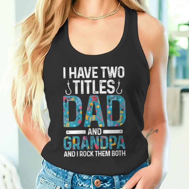 Damen Ich Habe Zwei Titel Papa Und Opa Großvater Mit-Ausschnitt Tank Top