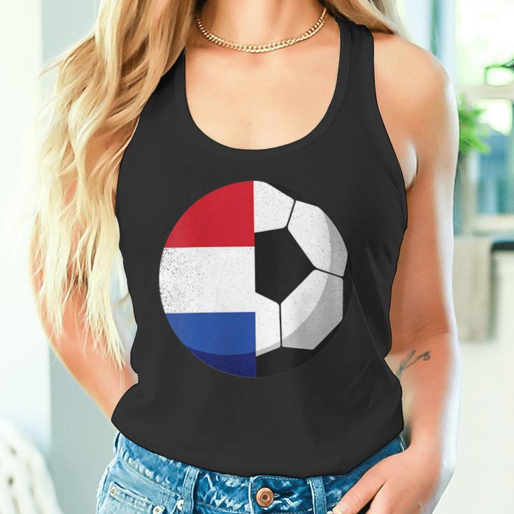 Damen Niederlande Flagge Niederländischer Papa Fußballtorwart Mit-Ausschnitt Tank Top