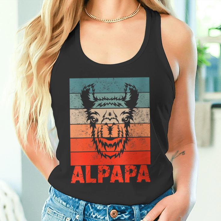 Damen Papa Alpaka Alpapaatertag Bester Frischgebackenerater Mit-Ausschnitt Tank Top