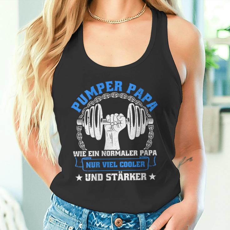 Damen Pumper Papa Bodybuilder Kraftsport Gym Lustiges Bodybuilding Mit-Ausschnitt Tank Top