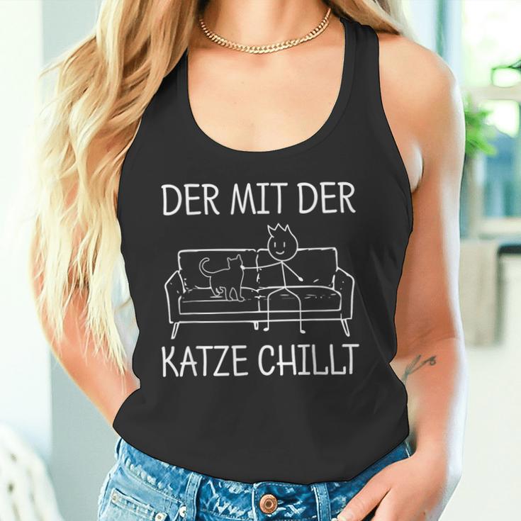 Der Mit Der Katze Chillt Katzenpapa The Mit Cat Tank Top