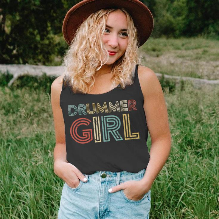 Drummer Girl Retro Vintage Drumming Musician Percussionist Tank Top