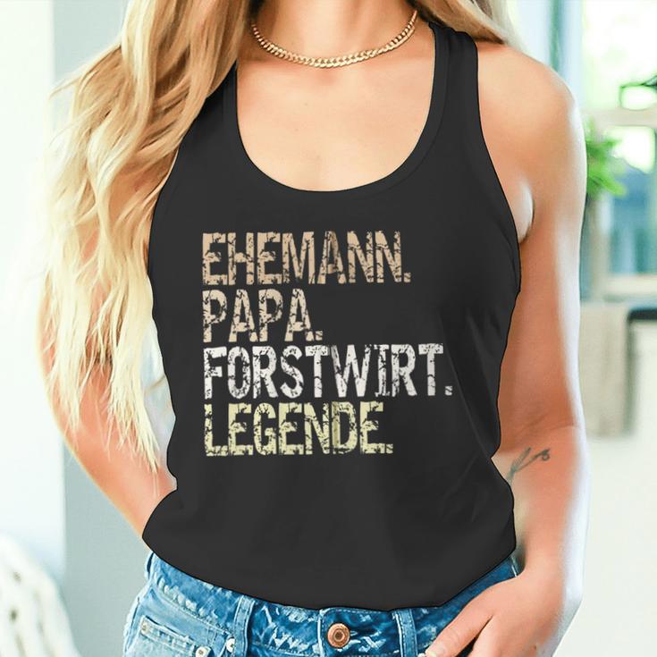 Ehemann Papa Forstwirt Legende Förster Waldarbeiter Outfit Kapuzenjacke Tank Top