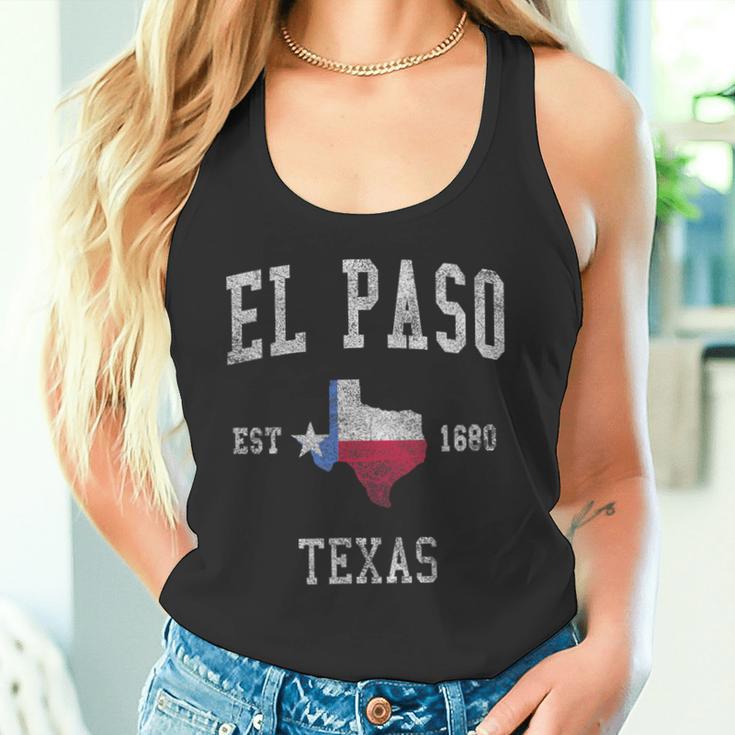 El Paso Texas Flag Sport Retrointage Tank Top