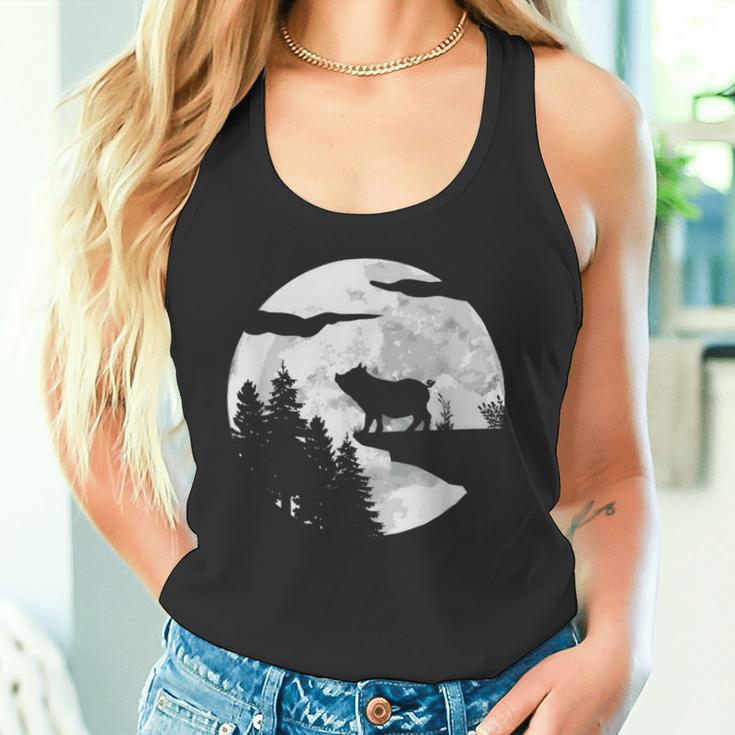 Farmers Pig Full Moon Piglet Pig Tank Top