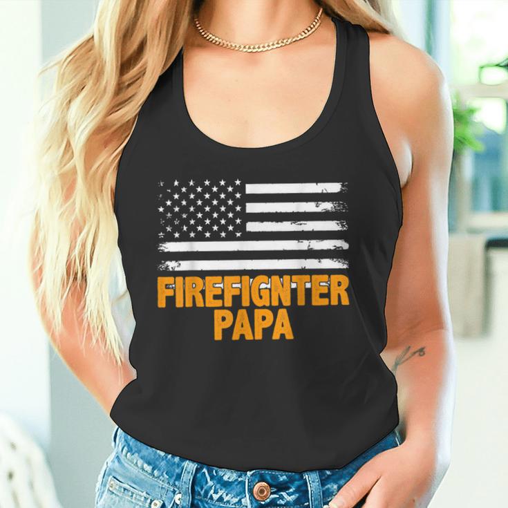 Feuerwehrmann Papa Amerikanische Flaggeatertag Tank Top