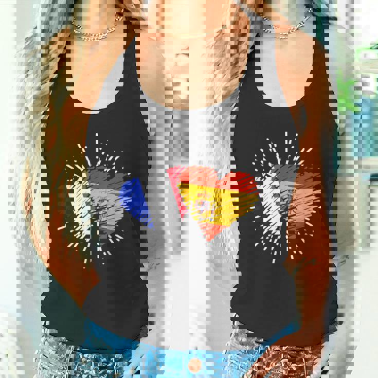 Francia España Amistad Corazon Francia Italiano Camiseta sin mangas