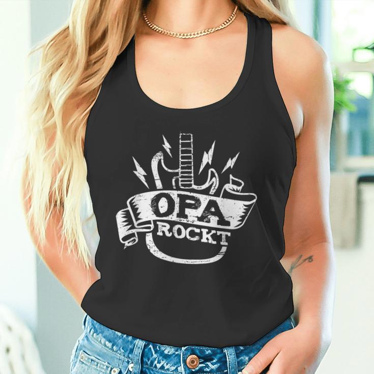 Grandpa Rockt Guitar Hardrock Music Guitarist Tank Top