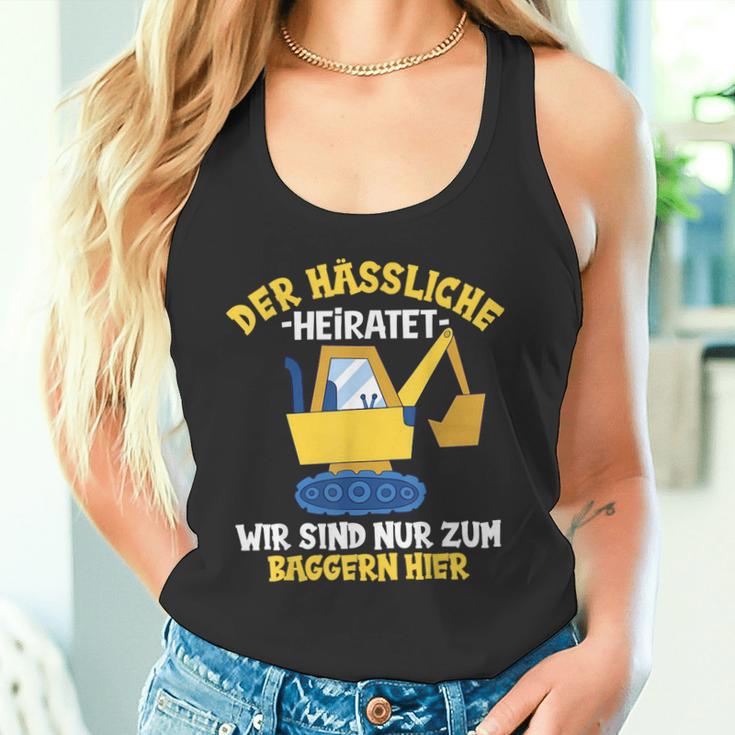 Herren Der Hässliche Heiratet Wir Baggern Jga Junggesellenabschied Tank Top