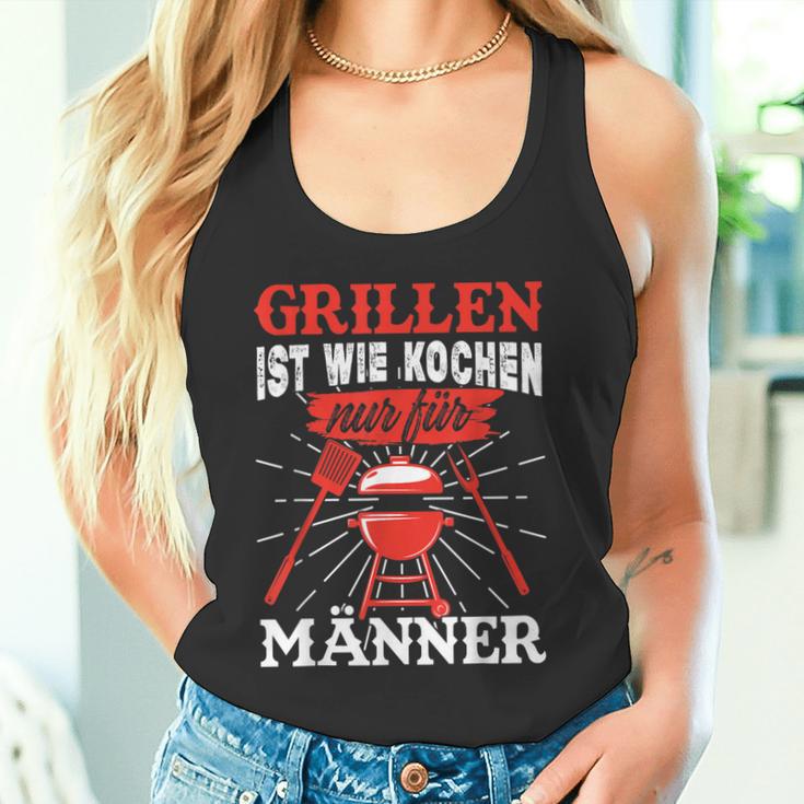 Herren Grillen Ist Kochen Für Männer Grillmeister Spruch Papa Opa Tank Top