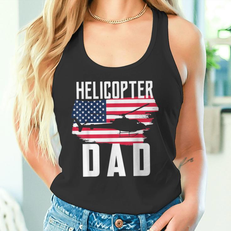 Herren Hubschrauber Papa Usa Flagge Hubschrauber Pilotatertag Tank Top