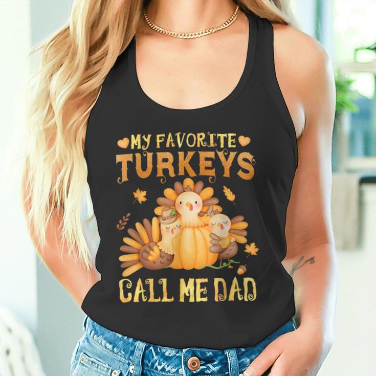 Herren Meine Lieblingstruthähne Nennen Mich Papa Lustiger Herbst Thanksgiving Tank Top