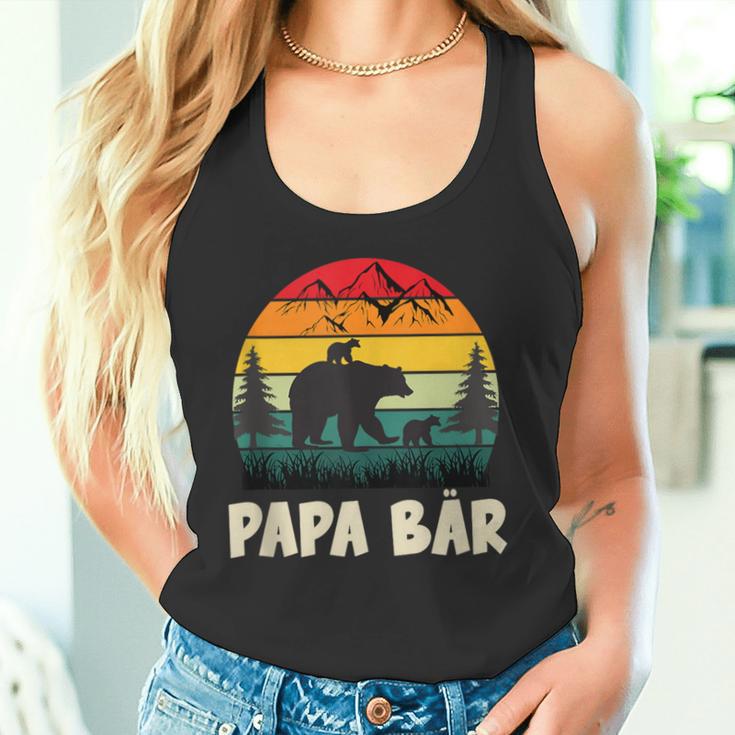 Herren Papa Bär Mit Zwillingenatertag Retroater & Opa Geschenk Tank Top