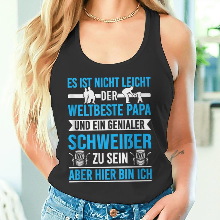 Herren Weltbester Papa Und Genialer Schweißer Schweißen Metallbau Tank Top