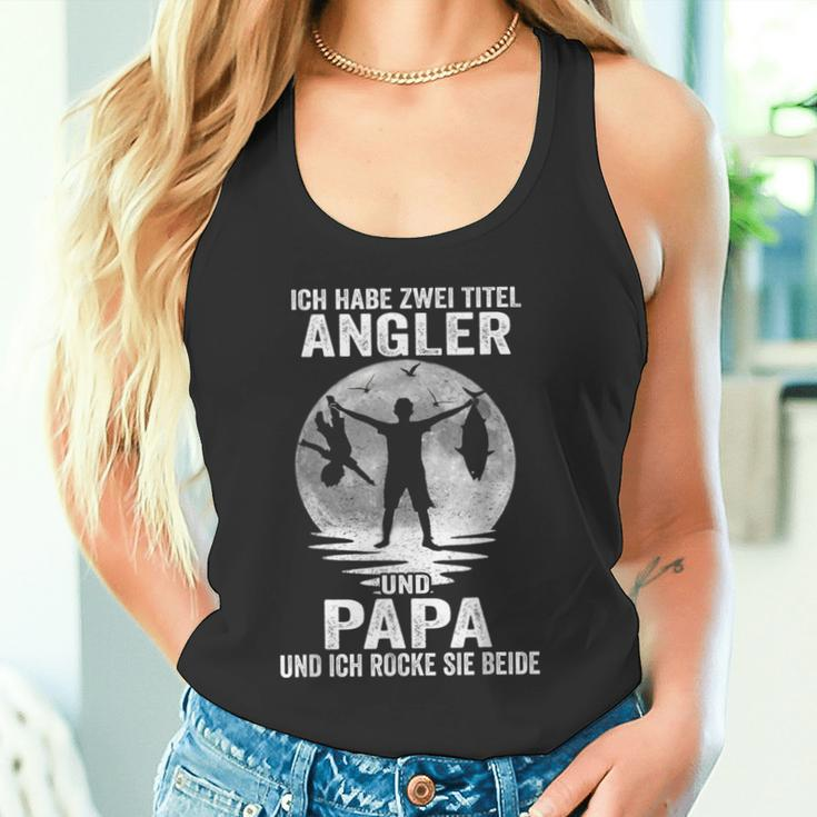 Ich Habe Zwei Titel Angler Papa Angeling Father's Day Tank Top