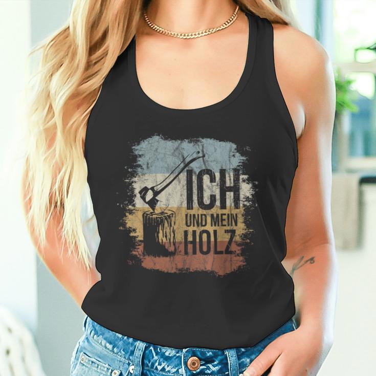 Ich Und Mein Holz Axt & Hackklotz Retro Firewood Tank Top