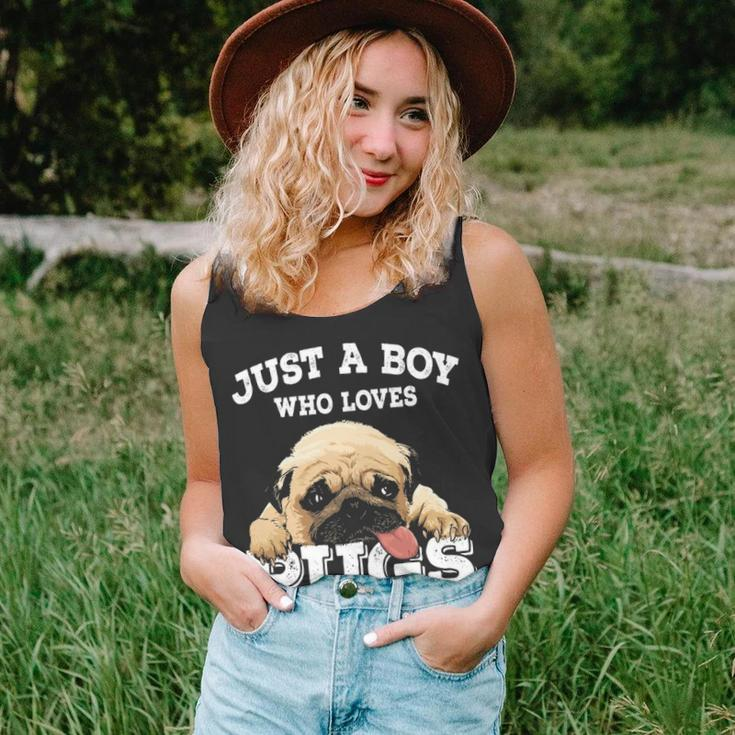 Just A Boy Who Loves Pugs Pug Lover For Boys Tank Top